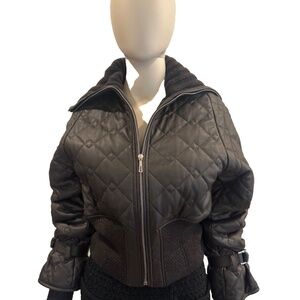 $8400 New Hermes Leather Bomber Outdoor Jacket Brown 38